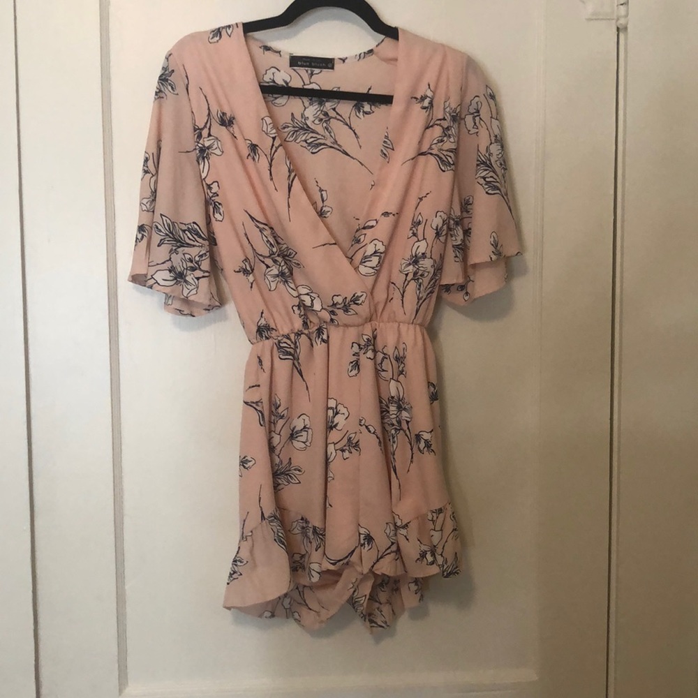 Pink floral romper